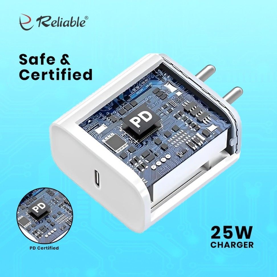 classic reliable 25w iphone pd charger adapter c to lightning cable