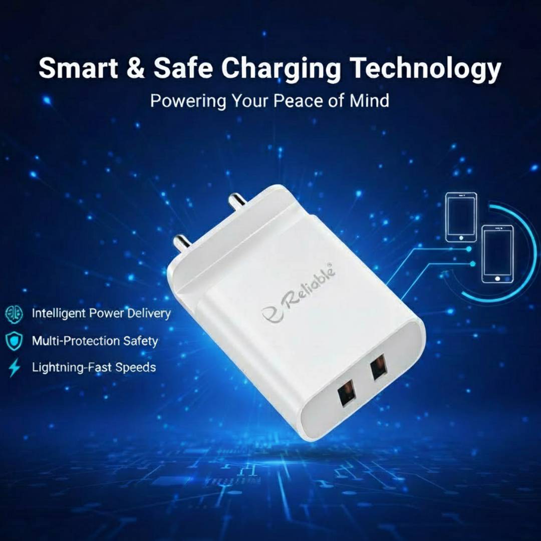 Reliable Dual USB Charger with Built‑In Mobile Stand