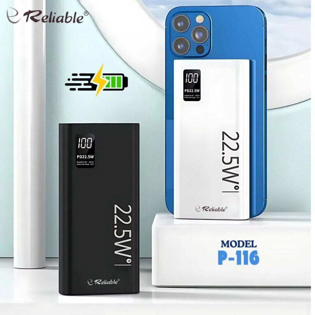 reliable rbl pb 116 12000mah power bank | 22.5w fast charging + 20w pd | dual usb & type c